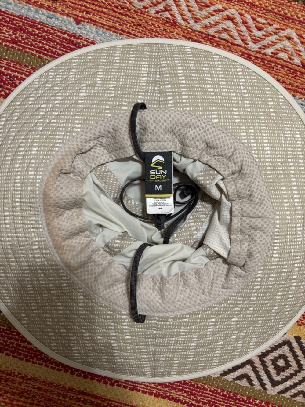 sundays Beige Patterned Sun Hat